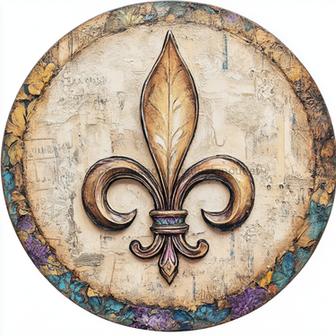 Mardi Gras Sign, Fleur De Lis Sign, DCO-13142, Sign For Wreath, 10